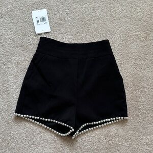 Endless Rose Black Pearl-Trimmed Women's Shorts